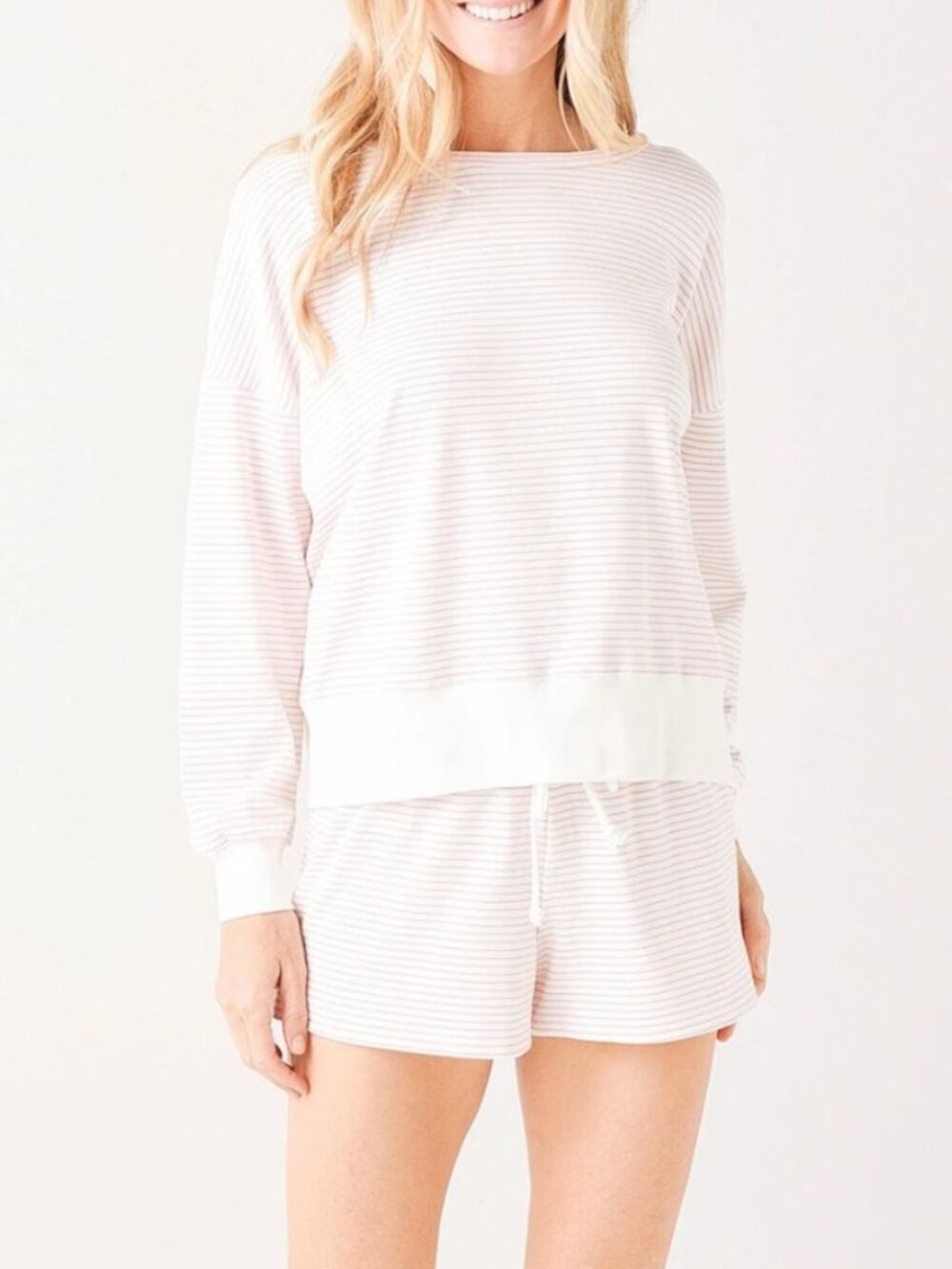 BB Dakota Believe the Stripe Pink Stripe Lounge Shorts M